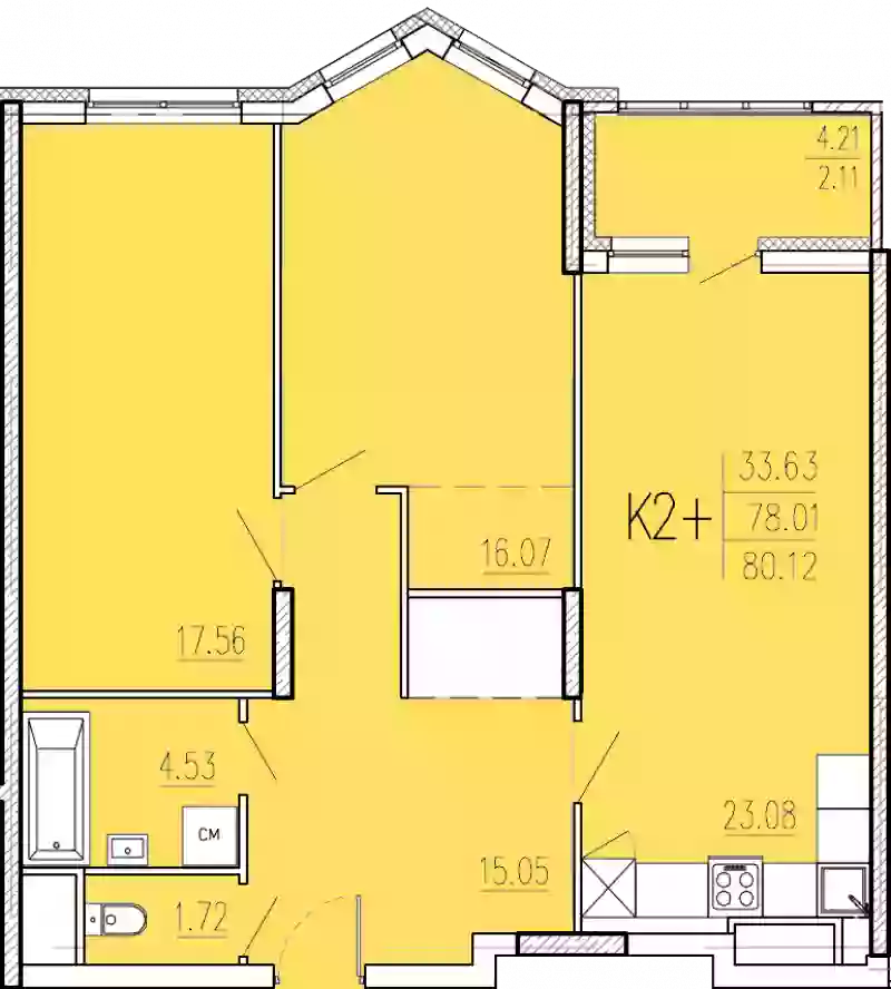 Продажа 2-комнатной новостройки, Пенза, улица Кордон Студеный,  47