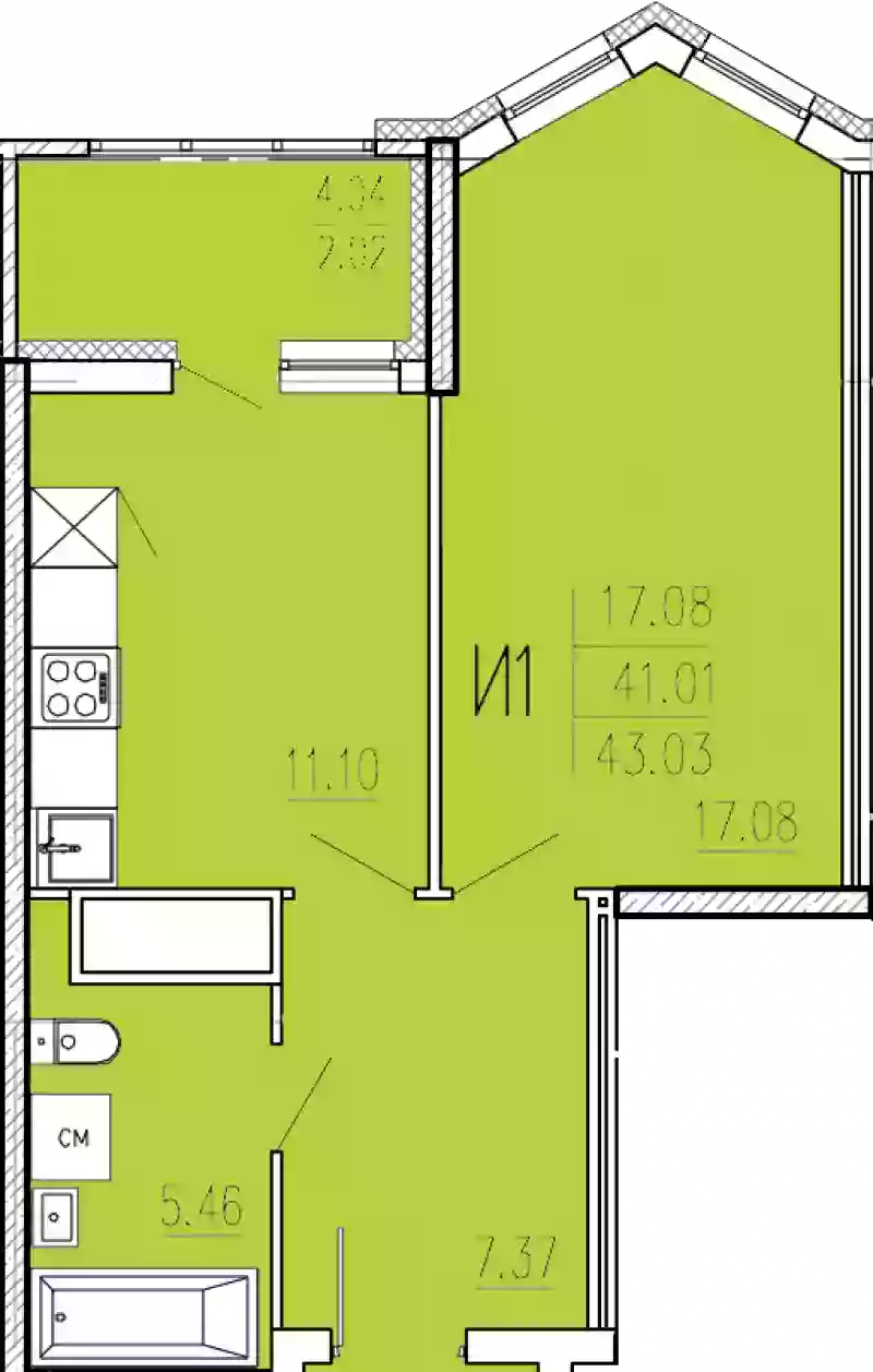 Продажа 1-комнатной новостройки, Пенза, улица Кордон Студеный,  47