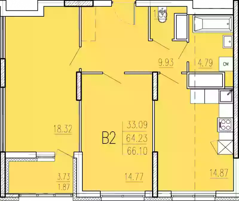 Продажа 2-комнатной новостройки, Пенза, улица Кордон Студеный,  47