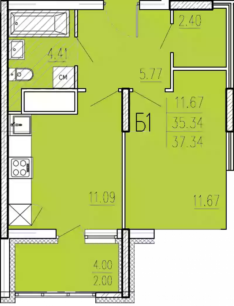 Продажа 1-комнатной новостройки, Пенза, улица Кордон Студеный,  47