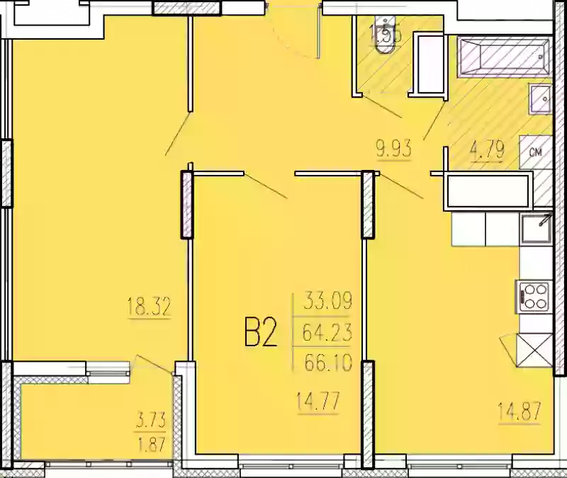 Продажа 2-комнатной новостройки, Пенза, улица Кордон Студеный,  47