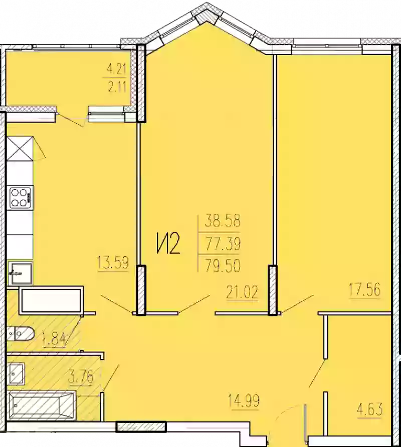 Продажа 2-комнатной новостройки, Пенза, улица Кордон Студеный,  47