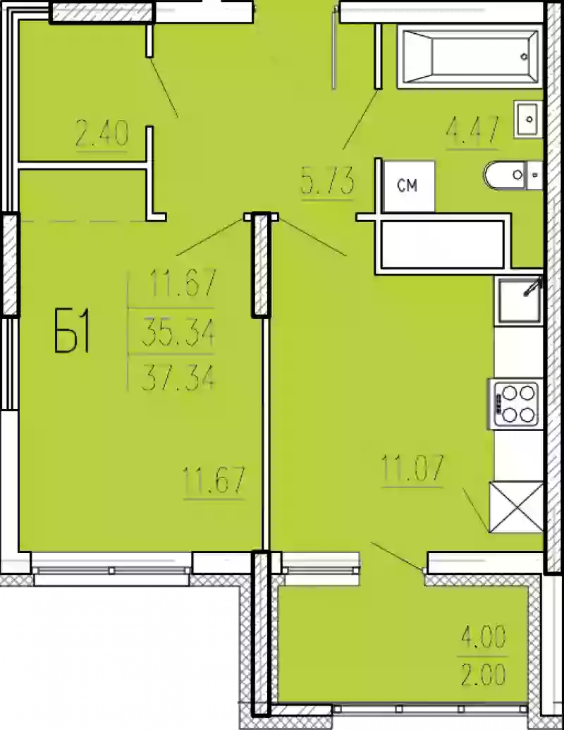 Продажа 1-комнатной новостройки, Пенза, улица Кордон Студеный,  47