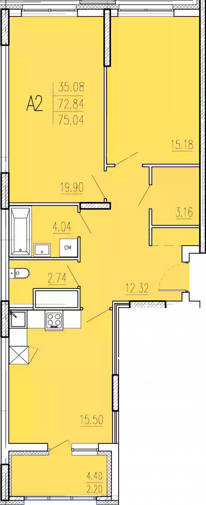 Продажа 2-комнатной новостройки, Пенза, улица Кордон Студеный,  47