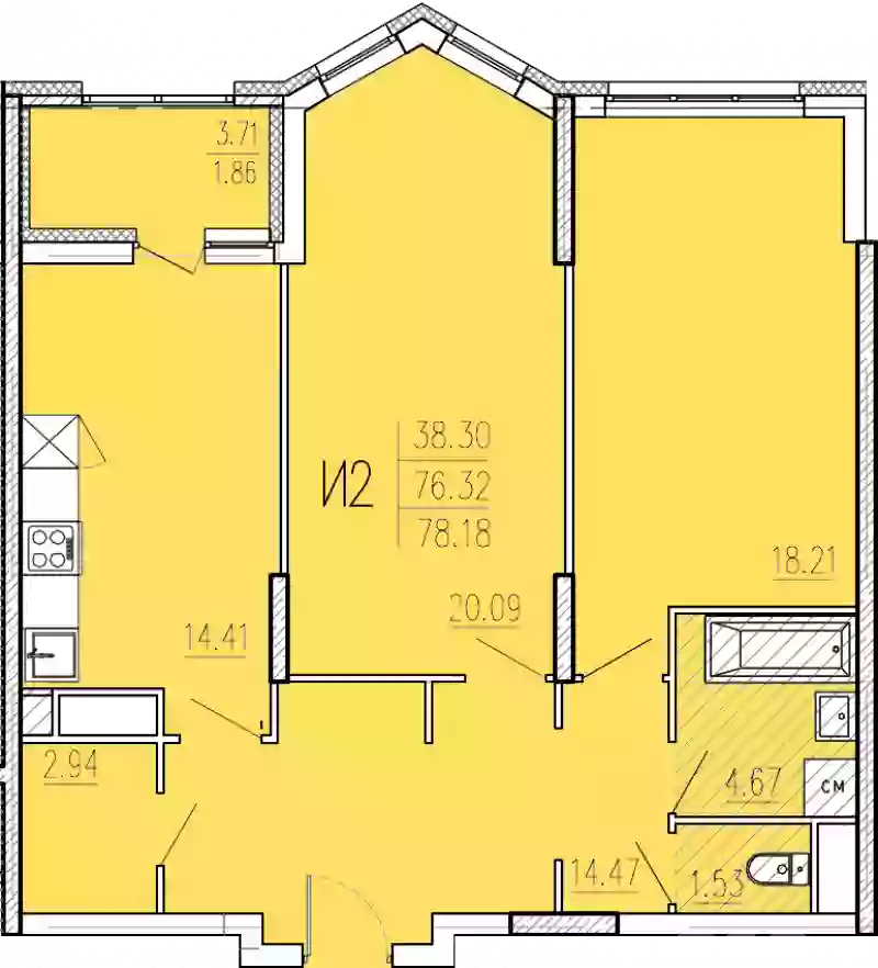 Продажа 2-комнатной новостройки, Пенза, улица Кордон Студеный,  47