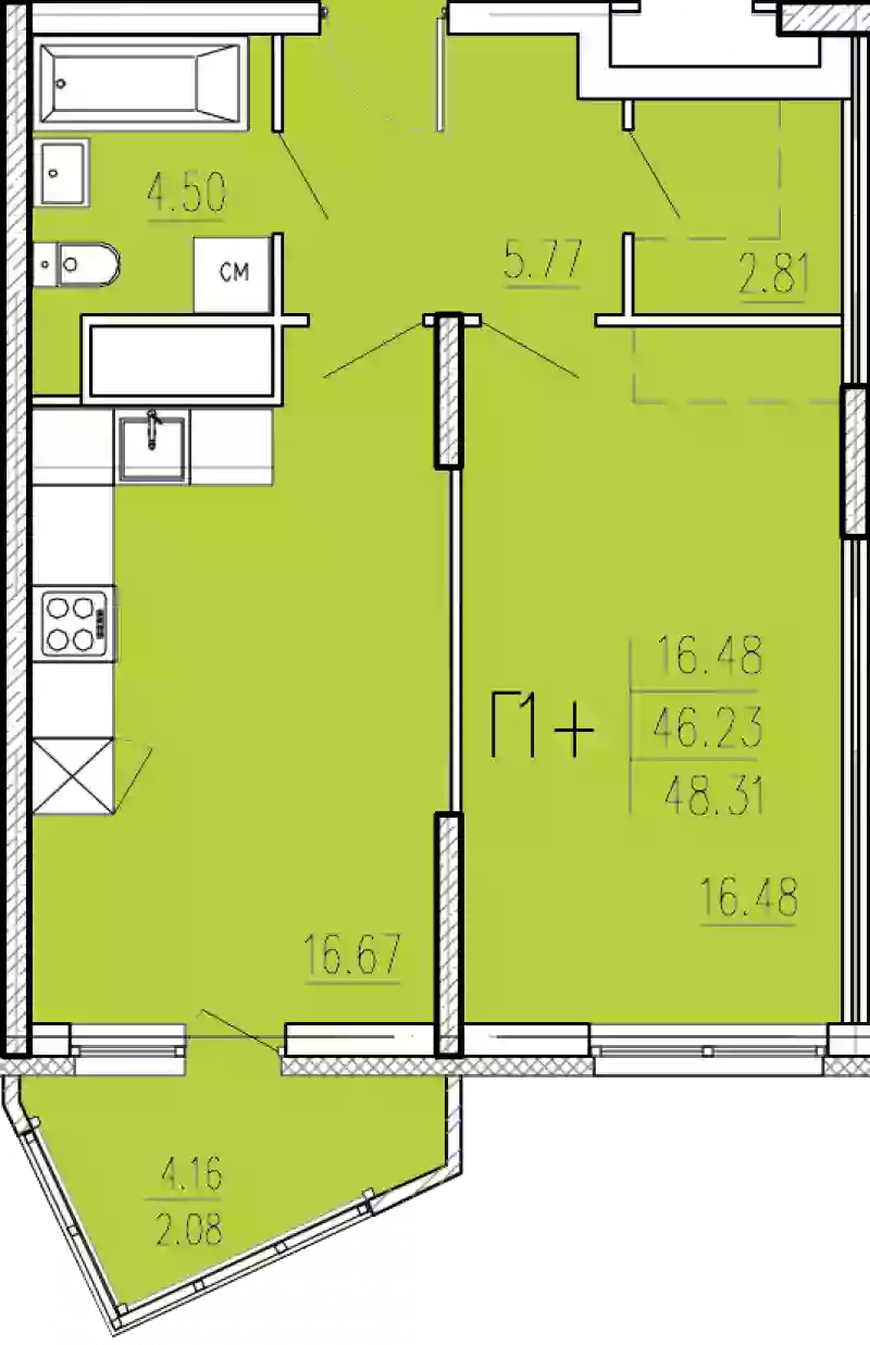 Продажа 1-комнатной новостройки, Пенза, улица Кордон Студеный,  47