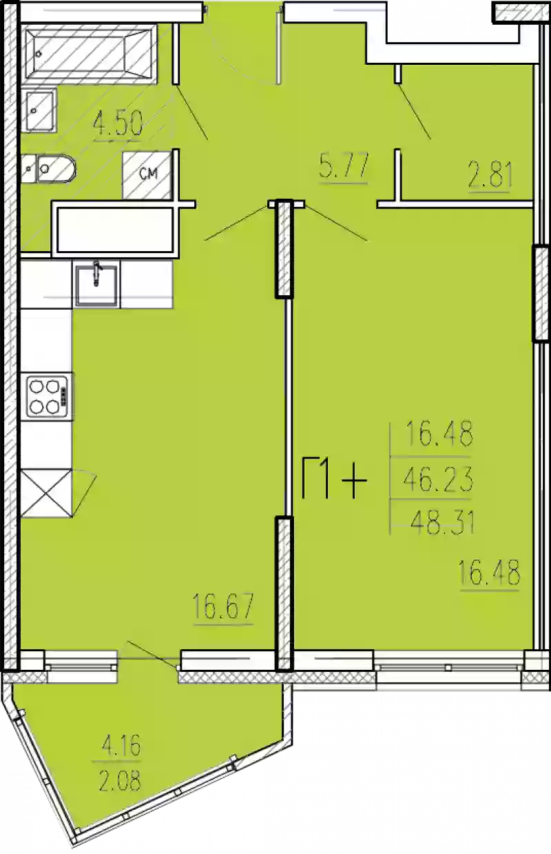 Продажа 1-комнатной новостройки, Пенза, улица Кордон Студеный,  47