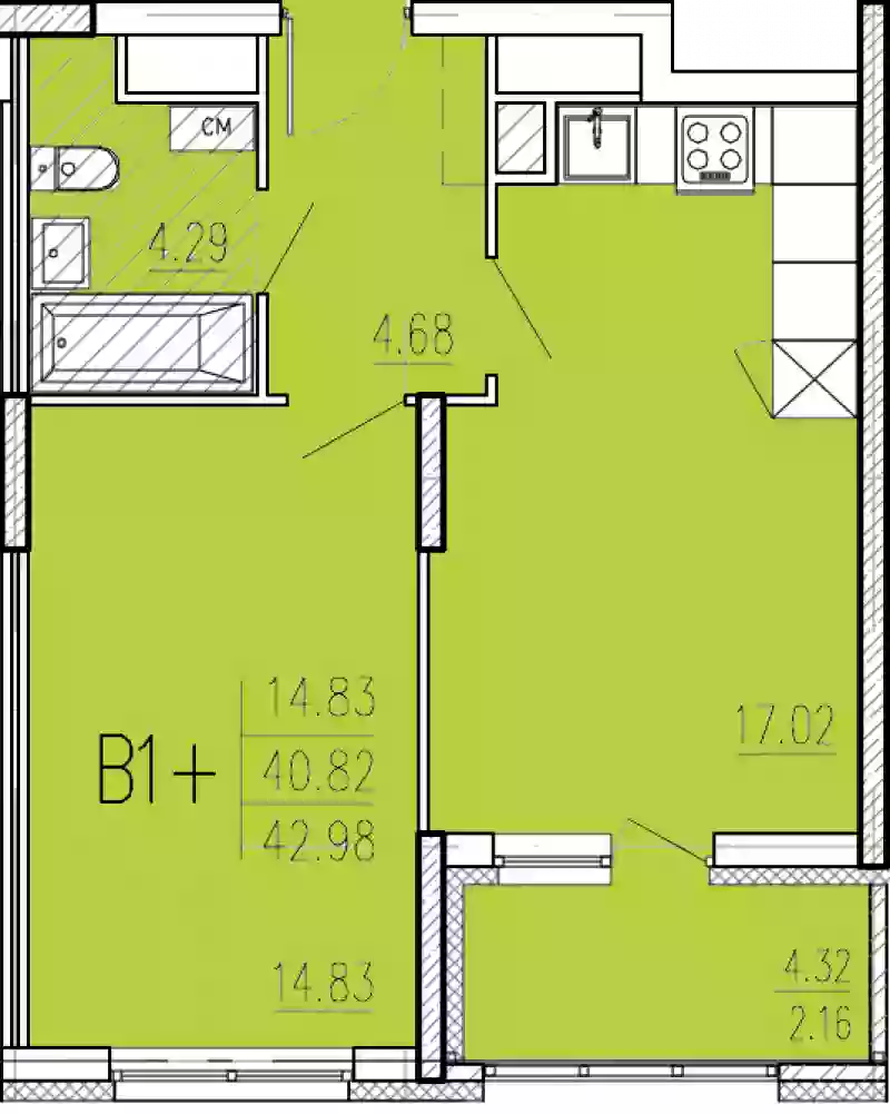 Продажа 1-комнатной новостройки, Пенза, улица Кордон Студеный,  47