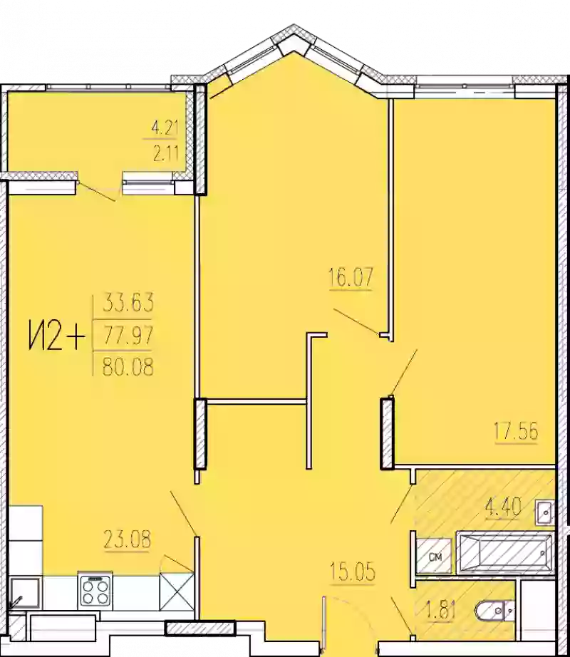 Продажа 2-комнатной новостройки, Пенза, улица Кордон Студеный,  47