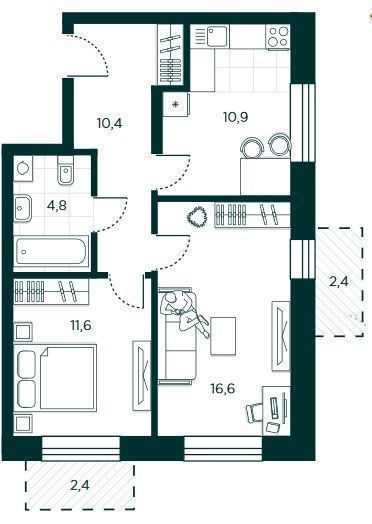 Продажа 2-комнатной новостройки, Пенза, улица Стасова,  2