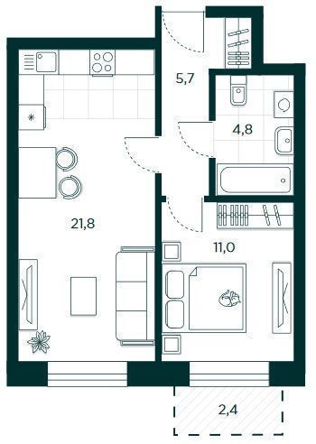 Продажа 1-комнатной новостройки, Пенза, улица Стасова,  2