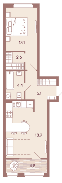 Продажа 1-комнатной новостройки, Пенза, улица Измайлова,  2