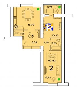Продажа 2-комнатной новостройки, Пенза, г Пенза,  ул Леонова