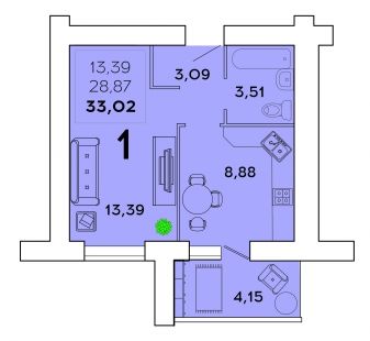 Продажа 1-комнатной новостройки, Пенза, г Пенза,  ул Леонова
