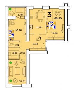 Продажа 3-комнатной новостройки, Пенза, г Пенза,  ул Леонова