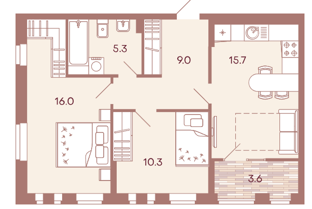 Продажа 2-комнатной новостройки, Пенза, ул. Измайлова,  стр. 5