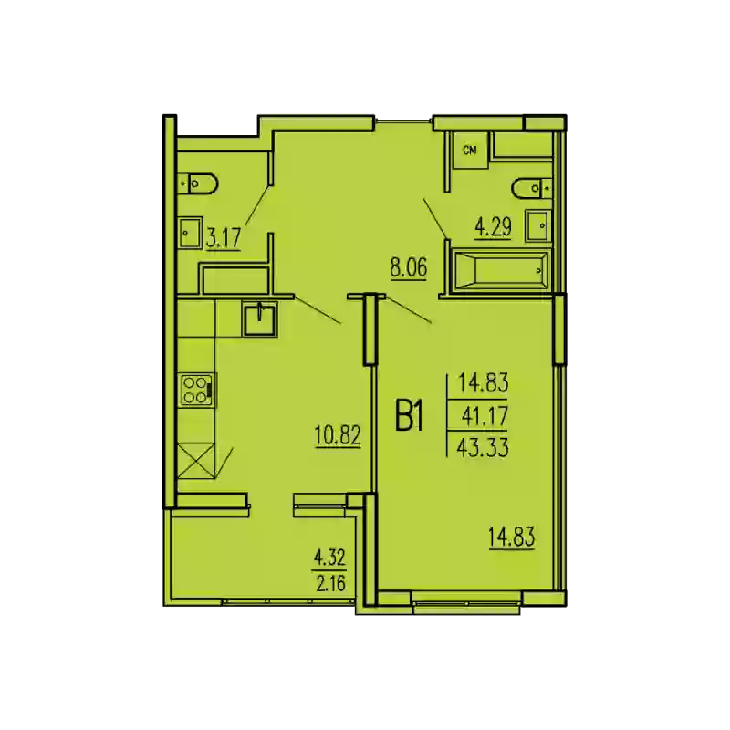 Продажа 1-комнатной новостройки, Пенза, улица Кордон Студеный,  47