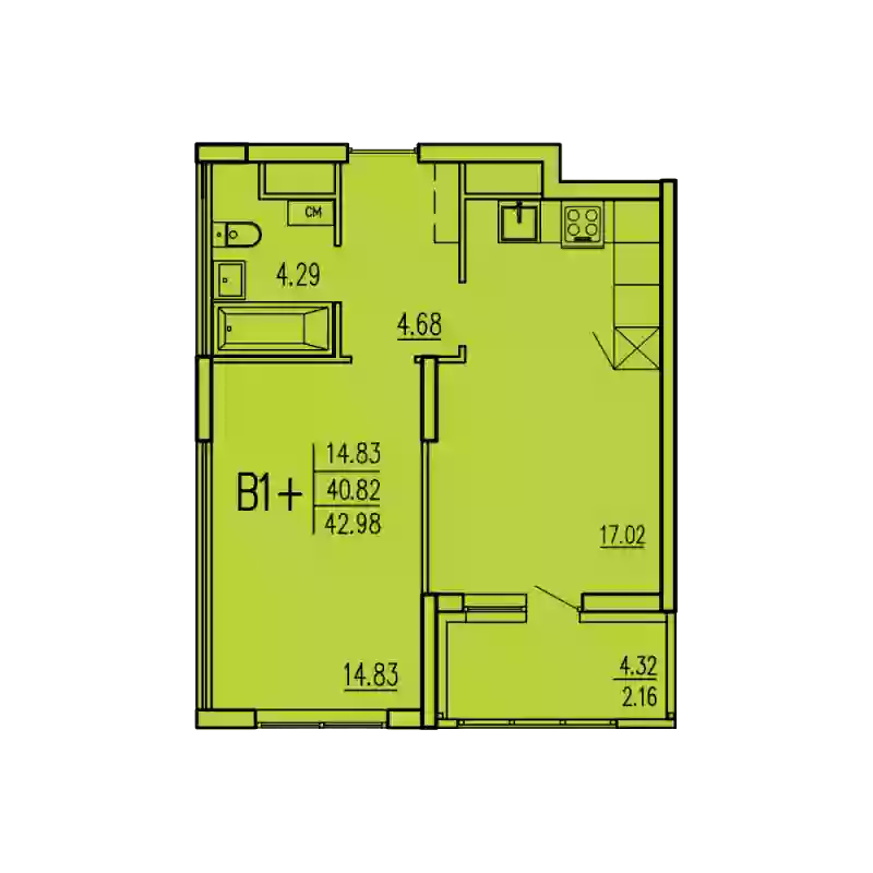 Продажа 1-комнатной новостройки, Пенза, улица Кордон Студеный,  47