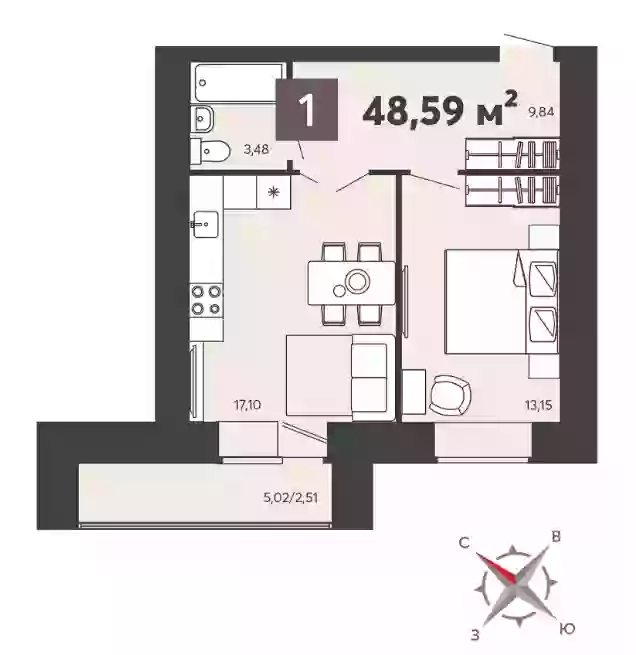 Продажа 1-комнатной новостройки, Пенза, улица 8 Марта,  31