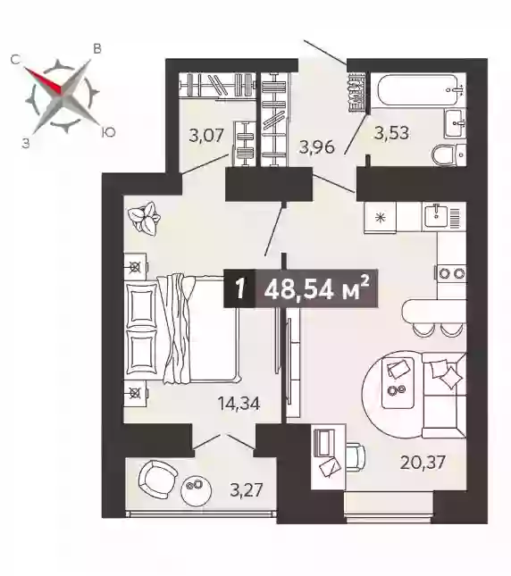 Продажа 1-комнатной новостройки, Пенза, улица 8 Марта,  31